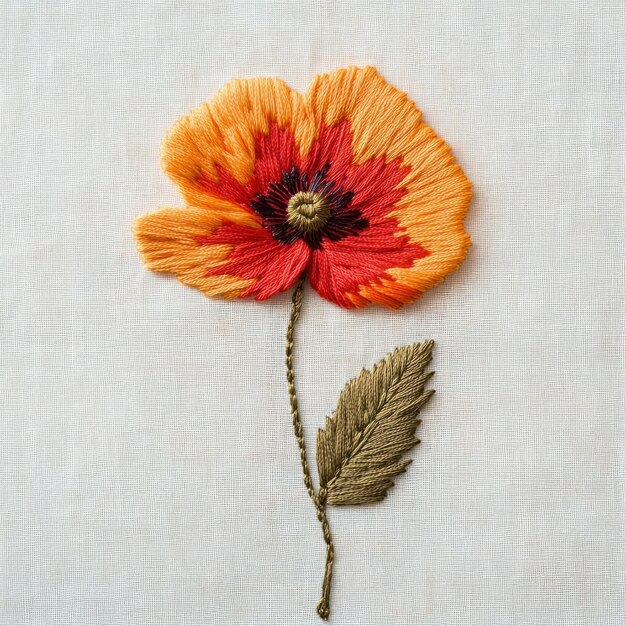 haftowany kwiat
